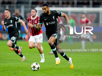 Cody Gakpo of Liverpool FC during the UEFA Champions League 2024/25 League Phase MD1 match between AC Milan and Liverpool FC at Stadio San S...