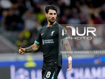 Dominik Szoboszlai of Liverpool FC looks on during the UEFA Champions League 2024/25 League Phase MD1 match between AC Milan and Liverpool F...