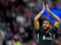 Cody Gakpo of Liverpool FC applauds during the UEFA Champions League 2024/25 League Phase MD1 match between AC Milan and Liverpool FC at Sta...