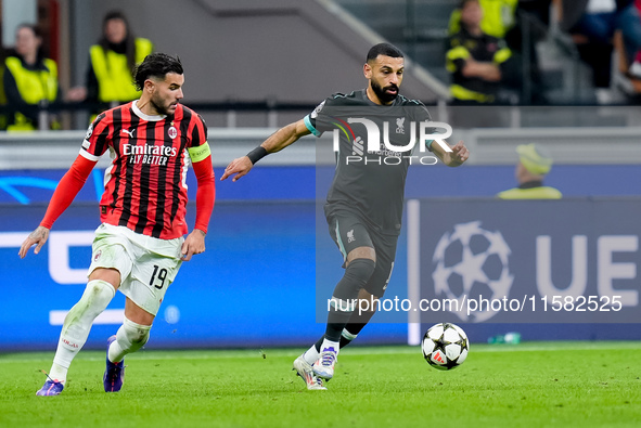 Mohamed Salah of Liverpool FC during the UEFA Champions League 2024/25 League Phase MD1 match between AC Milan and Liverpool FC at Stadio Sa...