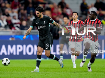 Dominik Szoboszlai of Liverpool FC during the UEFA Champions League 2024/25 League Phase MD1 match between AC Milan and Liverpool FC at Stad...