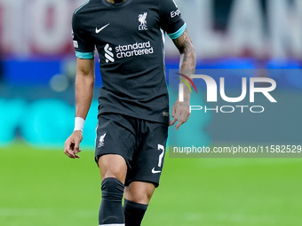 Luis Diaz of Liverpool FC during the UEFA Champions League 2024/25 League Phase MD1 match between AC Milan and Liverpool FC at Stadio San Si...