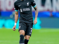 Luis Diaz of Liverpool FC during the UEFA Champions League 2024/25 League Phase MD1 match between AC Milan and Liverpool FC at Stadio San Si...