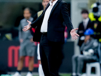 Paulo Fonseca head coach of AC Milan reacts during the UEFA Champions League 2024/25 League Phase MD1 match between AC Milan and Liverpool F...