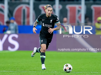 Kostas Tsimikas of Liverpool FC during the UEFA Champions League 2024/25 League Phase MD1 match between AC Milan and Liverpool FC at Stadio...