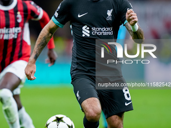 Dominik Szoboszlai of Liverpool FC during the UEFA Champions League 2024/25 League Phase MD1 match between AC Milan and Liverpool FC at Stad...