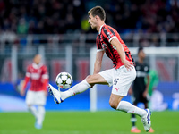 Matteo Gabbia of AC Milan controls the ball during the UEFA Champions League 2024/25 League Phase MD1 match between AC Milan and Liverpool F...