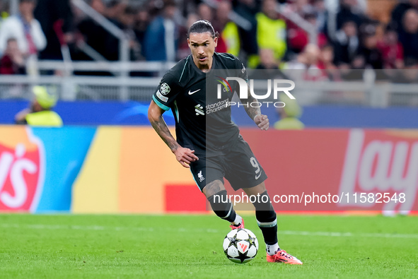 Darwin Nunez of Liverpool FC during the UEFA Champions League 2024/25 League Phase MD1 match between AC Milan and Liverpool FC at Stadio San...