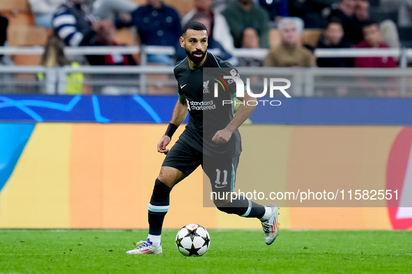 Mohamed Salah of Liverpool FC during the UEFA Champions League 2024/25 League Phase MD1 match between AC Milan and Liverpool FC at Stadio Sa...