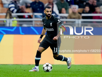 Mohamed Salah of Liverpool FC during the UEFA Champions League 2024/25 League Phase MD1 match between AC Milan and Liverpool FC at Stadio Sa...