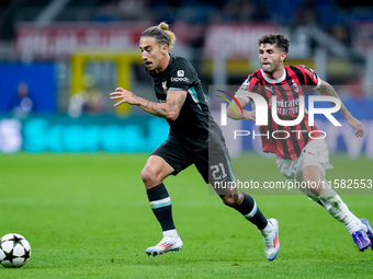 Kostas Tsimikas of Liverpool FC during the UEFA Champions League 2024/25 League Phase MD1 match between AC Milan and Liverpool FC at Stadio...