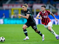 Kostas Tsimikas of Liverpool FC during the UEFA Champions League 2024/25 League Phase MD1 match between AC Milan and Liverpool FC at Stadio...