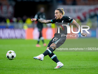 Kostas Tsimikas of Liverpool FC during the UEFA Champions League 2024/25 League Phase MD1 match between AC Milan and Liverpool FC at Stadio...