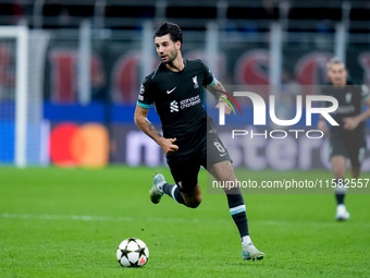 Dominik Szoboszlai of Liverpool FC during the UEFA Champions League 2024/25 League Phase MD1 match between AC Milan and Liverpool FC at Stad...