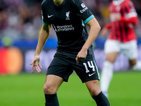 Federico Chiesa of Liverpool FC looks on during the UEFA Champions League 2024/25 League Phase MD1 match between AC Milan and Liverpool FC a...