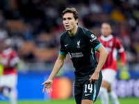 Federico Chiesa of Liverpool FC looks on during the UEFA Champions League 2024/25 League Phase MD1 match between AC Milan and Liverpool FC a...