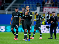 Virgil van Dijk of Liverpool FC applauds his supporters during the UEFA Champions League 2024/25 League Phase MD1 match between AC Milan and...