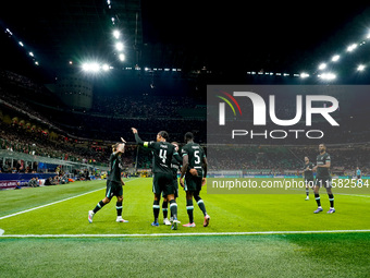 Virgil van Dijk of Liverpool FC celebrates after scoring second goal during the UEFA Champions League 2024/25 League Phase MD1 match between...