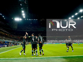 Virgil van Dijk of Liverpool FC celebrates after scoring second goal during the UEFA Champions League 2024/25 League Phase MD1 match between...