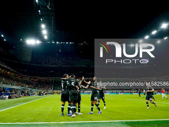 Virgil van Dijk of Liverpool FC celebrates after scoring second goal during the UEFA Champions League 2024/25 League Phase MD1 match between...