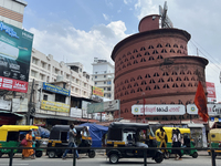 Traffic drives past the Indian Coffee House building in Thiruvananthapuram, Kerala, India, on April 2, 2024. (