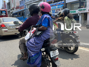 Traffic in Thiruvananthapuram, Kerala, India, on April 1, 2024. (