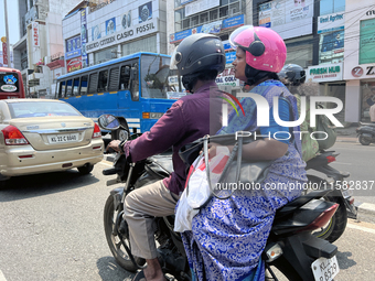 Traffic in Thiruvananthapuram, Kerala, India, on April 1, 2024. (