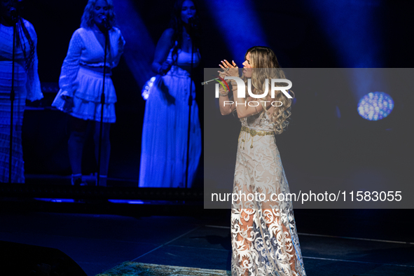 Joss Stone performs on Movistar Arena's stage in Buenos Aires, Argentina, on September 17, 2024 