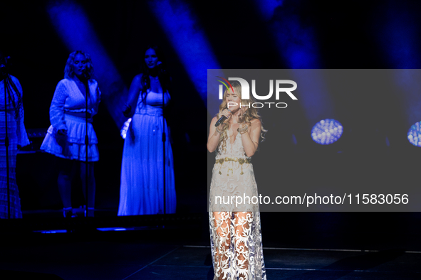 Joss Stone performs on Movistar Arena's stage in Buenos Aires, Argentina, on September 17, 2024 