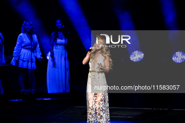 Joss Stone performs on Movistar Arena's stage in Buenos Aires, Argentina, on September 17, 2024 