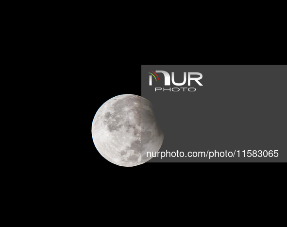 A partial lunar eclipse was observed at dawn today, Wednesday, September 18, 2024. During the event, approximately 3.5% of the Moon's surfac...