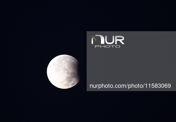 A partial lunar eclipse was observed at dawn today, Wednesday, September 18, 2024. During the event, approximately 3.5% of the Moon's surfac...