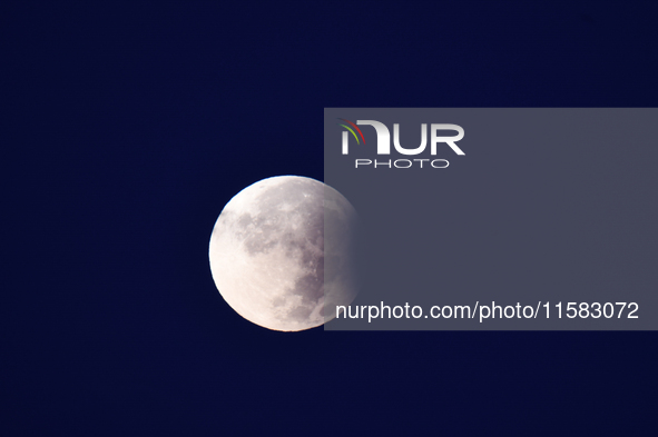 A partial lunar eclipse was observed at dawn today, Wednesday, September 18, 2024. During the event, approximately 3.5% of the Moon's surfac...