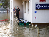 A police station after Nysa Klodzka river flooded town of Lewin Brzeski in southwestern Poland, on September 17th, 2024. Storm Boris has cau...