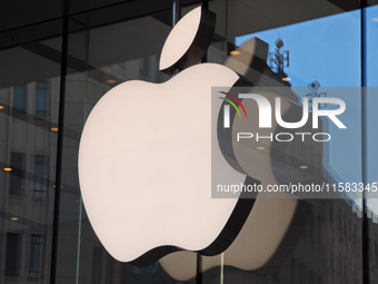 Customers are seen at an Apple Store near Nanjing Road Pedestrian Street in Shanghai, China, on September 18, 2024. (