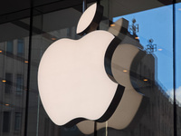 Customers are seen at an Apple Store near Nanjing Road Pedestrian Street in Shanghai, China, on September 18, 2024. (