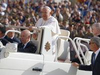 Pope Francis arrives for the weekly general audience in The Vatican, on September 18, 2024, at St Peter's Square. (