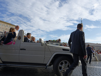 Pope Francis arrives for the weekly general audience in The Vatican, on September 18, 2024, at St Peter's Square. (