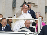 Pope Francis arrives for the weekly general audience in The Vatican, on September 18, 2024, at St Peter's Square. (