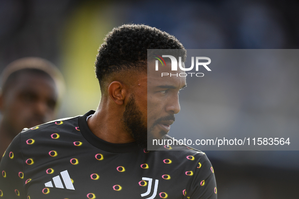 Gleison Bremer of Juventus during the Serie A match between Empoli and Juventus at Stadio Carlo Castellani in Empoli, Italy, on September 14...