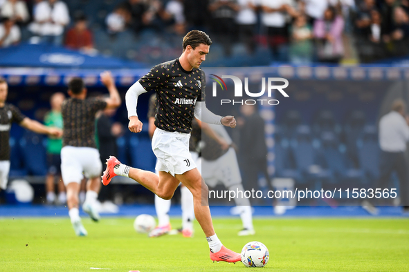 Dusan Vlahovic of Juventus during the Serie A match between Empoli and Juventus at Stadio Carlo Castellani in Empoli, Italy, on September 14...