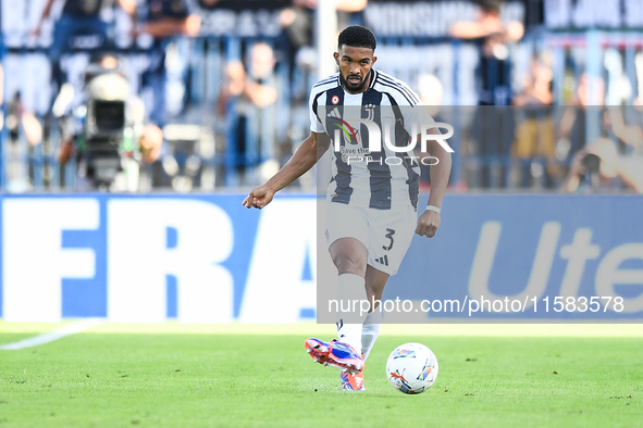 Gleison Bremer of Juventus during the Serie A match between Empoli and Juventus at Stadio Carlo Castellani in Empoli, Italy, on September 14...