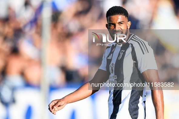 Gleison Bremer of Juventus during the Serie A match between Empoli and Juventus at Stadio Carlo Castellani in Empoli, Italy, on September 14...