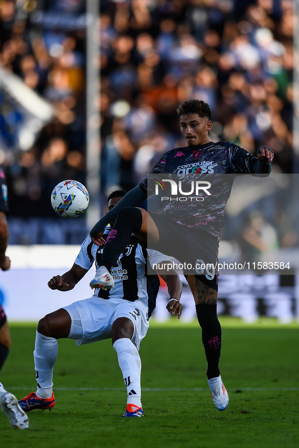 Sebastiano Esposito of Empoli during the Serie A match between Empoli and Juventus at Stadio Carlo Castellani in Empoli, Italy, on September...