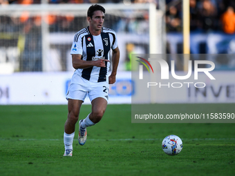 Andrea Cambiaso of Juventus during the Serie A match between Empoli and Juventus at Stadio Carlo Castellani in Empoli, Italy, on September 1...