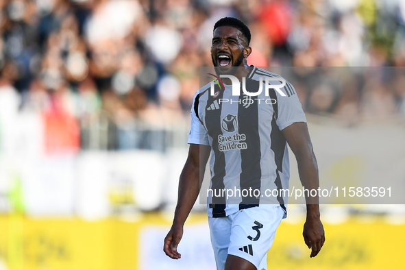 Gleison Bremer of Juventus during the Serie A match between Empoli and Juventus at Stadio Carlo Castellani in Empoli, Italy, on September 14...