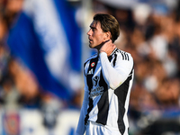 Dusan Vlahovic of Juventus shows disappointment during the Serie A match between Empoli and Juventus at Stadio Carlo Castellani in Empoli, I...