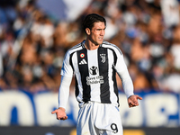 Dusan Vlahovic of Juventus shows disappointment during the Serie A match between Empoli and Juventus at Stadio Carlo Castellani in Empoli, I...