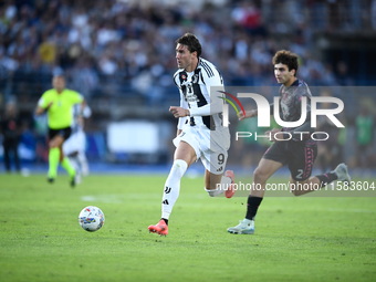 Dusan Vlahovic of Juventus during the Serie A match between Empoli and Juventus at Stadio Carlo Castellani in Empoli, Italy, on September 14...