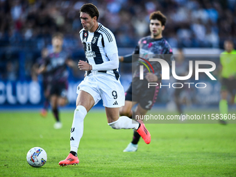 Dusan Vlahovic of Juventus during the Serie A match between Empoli and Juventus at Stadio Carlo Castellani in Empoli, Italy, on September 14...